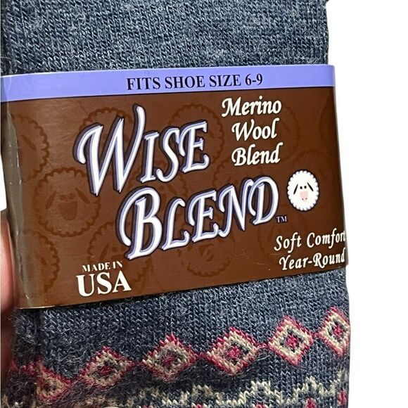 Merino Wool Blend Sock Bundle, 2 Pairs, Blue, Size 6-9, NWT - Picture 3 of 6